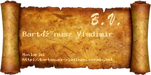 Bartánusz Vladimir névjegykártya